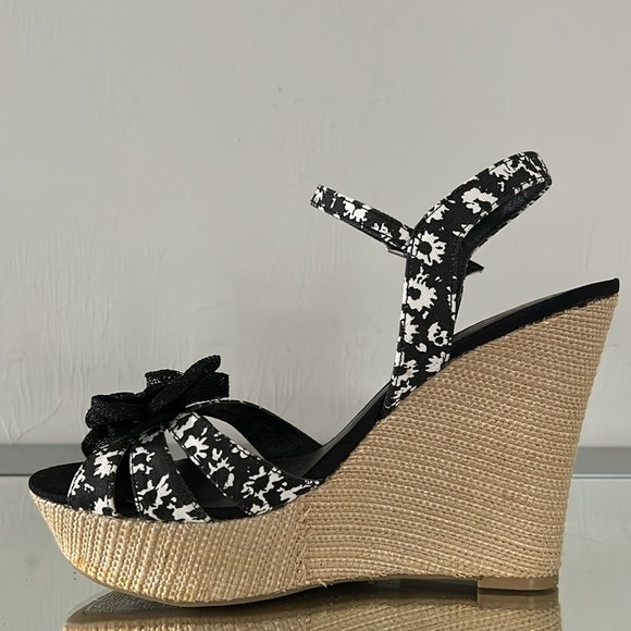 PINK & PEPPER Women's Dynemite Espadrille Sandal,  Wedge Heel Black White size 9 - Picture 12 of 16